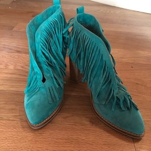 Teal boho boots